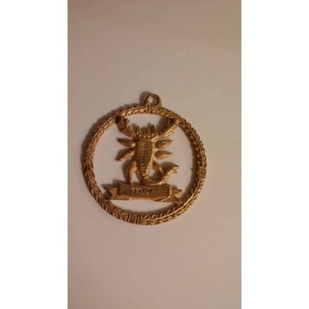 Scorpio zodiac jewelry, brass‎ medallion